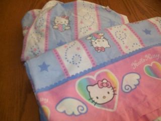 Hello Kitty Pink and Blue Kitty Cat Sheets Twin Flat and Fitted No Case