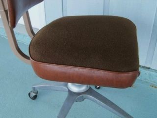 Vtg Adjustable Swivel Reclining Office Desk Computer Chair Art Deco Industrial