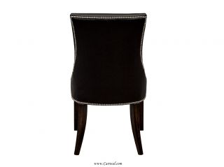 Set of 8 Custom Contemporary Modern Black Italian Leather Deco Dining Chairs