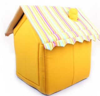 New Coffee Yellow Soft Pet Dog Cat House Bed Doghouse Dog Supplies