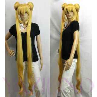 Vocaloid Hatsune Miku 2 Ponytails Smoke Blue Girl Party Cosplay Wig Lace Cap
