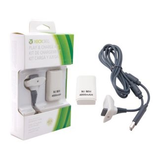 Rechargeable 4800mAh Battery Pack Charge USB Cable Kit for Xbox 360 Controller W