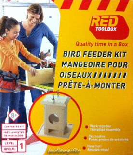 Red Toolbox Build A Bird Feeder Wood Wooden Craft Kit Kids Childrens Beginner