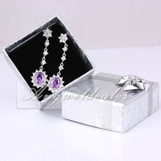 Long Charm Lady Fashion Dress Earrings 925 Silver Piercing Cocktail Party Dress