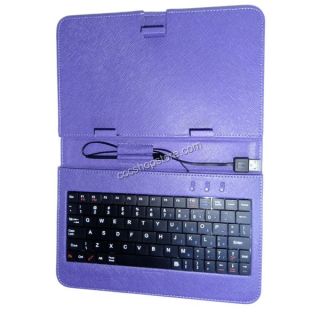 New Projector Purple USB Keyboard Leather Case for 7" Tablet PC 