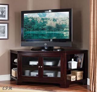 New Collins Espresso Finish Wood Corner Entertainment TV Stand Console Cabinet