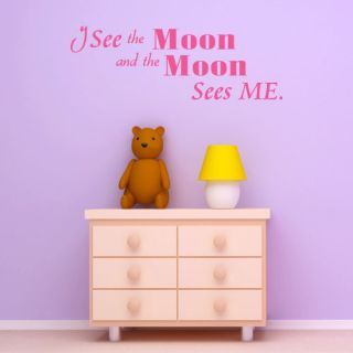 The Moon Sees Me Quote Vinyl Wall Art Sticker Transfer Decal Home Decor QU396