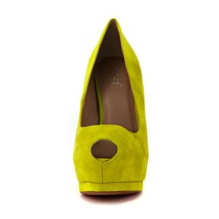 Hot Fashion Lime Green Keyhole Peep Toe Platform High Heel Stiletto Pump US 8 5