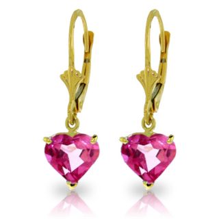 7 24 Carat Pretty Pink Topaz Necklace Earring Ring Yellow Gold Jewelry Set