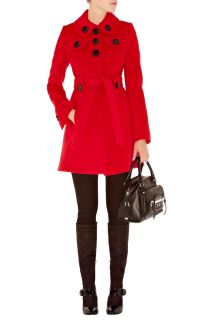 Karen Millen CM049 Feminine Wool Coat Red