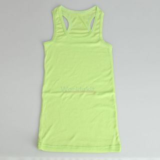 1x Women's Sleeveless T Shirt Tank Tops Ladies Cami Vest Cotton Fruit Green 35