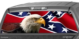 Rebel Flag Rear Window Graphic Decal Print Truck Eagle