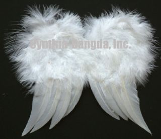 XS Snow White Feather Angel Fashion Wing Costume Small Doll Pet Newborn WM1XS