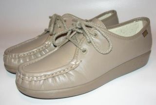 Womens SAS Beige Tan Mocha Classic Walking Shoes Loafers 6 5 M San Antonio