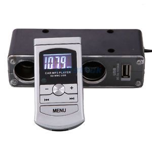 New 1 inch LCD Screen Car  Player FM Transmitter USB SD MMC Card Slot Silver