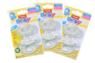 Lot of 6 Playtex Yellow White Binky Pacifier BPA Free Silicone Baby 0 6M