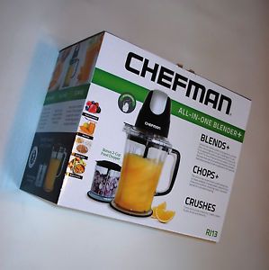 Chefman All in One Blender+ RJ13 Blends Chops Crushes 48oz Pitcher 16oz Bowl