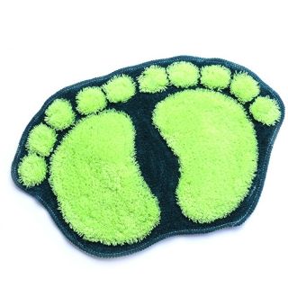 Anti Skid Footprint Shape Floor Mats Fluffy Bath Foot Pad Carpet Door Mat