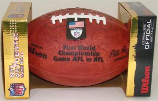 Official Super Bowl I Wilson Leather NFL Football with Packers Chiefs Names