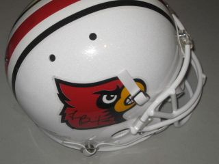 Teddy Bridgewater Louisville Cardinals QB Signed Full Size Football Helmet Proof