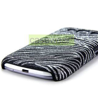 Black Zebra Glitter Bling Hard Case Cover for Samsung Galaxy s 3 III Accessory