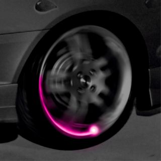 4 x Bike Car Tyre Wheel Valve Cap LED Tire Light Pink