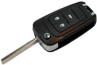 HQRP Blank Flip Folding Remote Key Shell Case Fits Chevrolet Cruze 3 Buttons