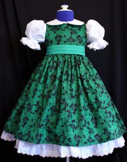 Sparkly Dark Green Shamrocks St Patricks Day Dress