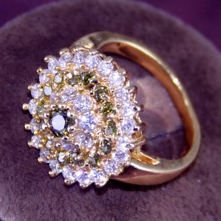 KK2616 Ring Size7 5 Fabulous Green Peridot 18K Gold Plated Fashion Jewelry