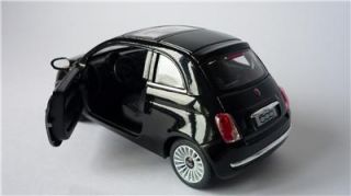 Boys Girls Toy Model Diecast 1 28 Black Fiat 500 Car Opening Doors Present New
