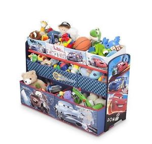 Disney Cars Multi Bin Toy Organizer Storage Box for Kids Toddlers Furniture Room