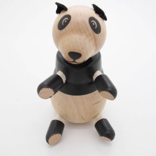 3D Portable Wooden  Animals Wood Figures Baby Kids Toys Panda