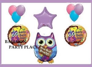 Hoot Owl Birthday Party Supplies Balloons Decorations Pink Purple Blue Favors