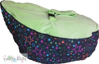 Baby Toddler Kids Portable Bean Bag Seat Black Star Green