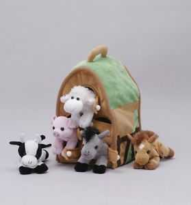 New Unipak Designs Toy 12" Farm House Plush Stuffed Animal Barn Children 7166FA