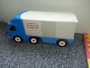 Little Tikes Semi Truck Trailer Car Hauler Toy Blue Great for Kids