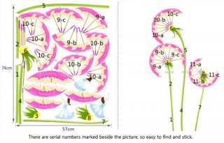 Pink Dandelion Flower Removable Wall Stickers Art Decor Decals Kids Home DIY B02