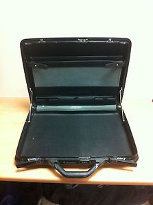 Vintage Samsonite Hard Slim Briefcase Black Business Travel Laptop Case