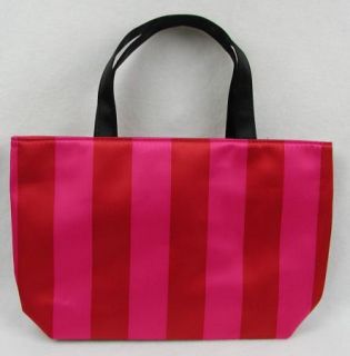 Victoria Secret 2011 Black Friday Mini Tote Bag Pink Red Stripe Purse Handbag