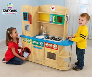 New Children's Wood Kitchen Oven Kids Play Center Set Toy