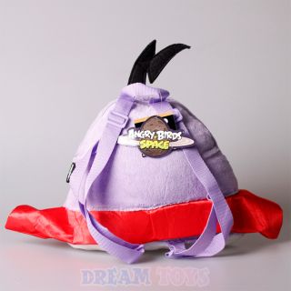 Rovio Angry Birds Lazer Birds Purple Bird Large 12" Plush Backpack Bag Kids