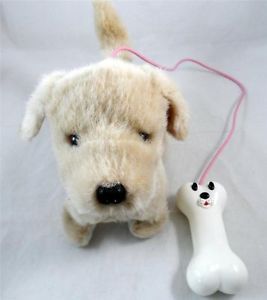 Puppy Dog with Bone Remote Control Kids Toy Plush Stuffed Animal Used