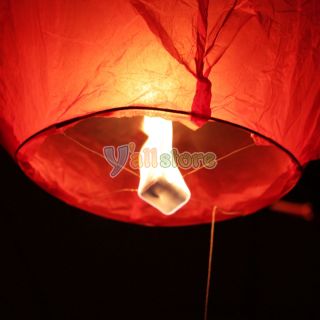 10x Sky Fly Fire Lanterns Wish Party Wedding Birthday Blue Purple Red Pink Color