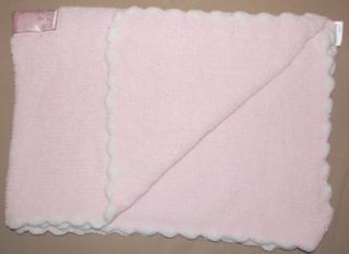 Carters Just One Year Pink Chenille Thank Heaven for Little Girls Baby Blanket