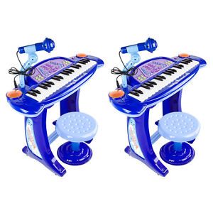 Kids Boy Girl Children New Blue 2X Piano Musical Toy Keyboard Organ Karaoke New