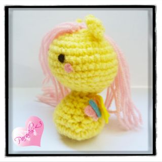 Handmade Crochet Fluttershy My Little Pony Amigurumi Toy Plush Kawaii Japan MLP