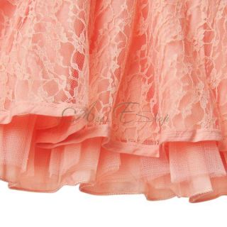 Girl Kid Lace V Back Pageant Party Wedding Dress Princess Sleeveless 2 7 Years
