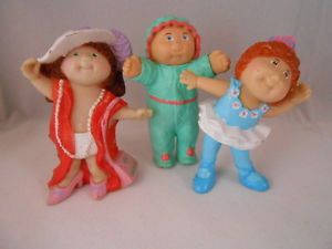 Lot 3 Vtg 1984 PVC Figures O A A Inc Cabbage Patch Doll Kids Toys Mini 3" Decor