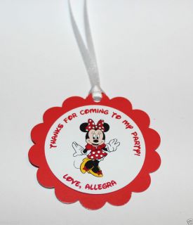 Personalized Minnie Mouse Party Favor Tags Gift Bag Tags Red Minnie Mouse