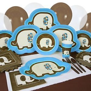 Party Supplies Blue Elephant Baby Shower or Birthday Party